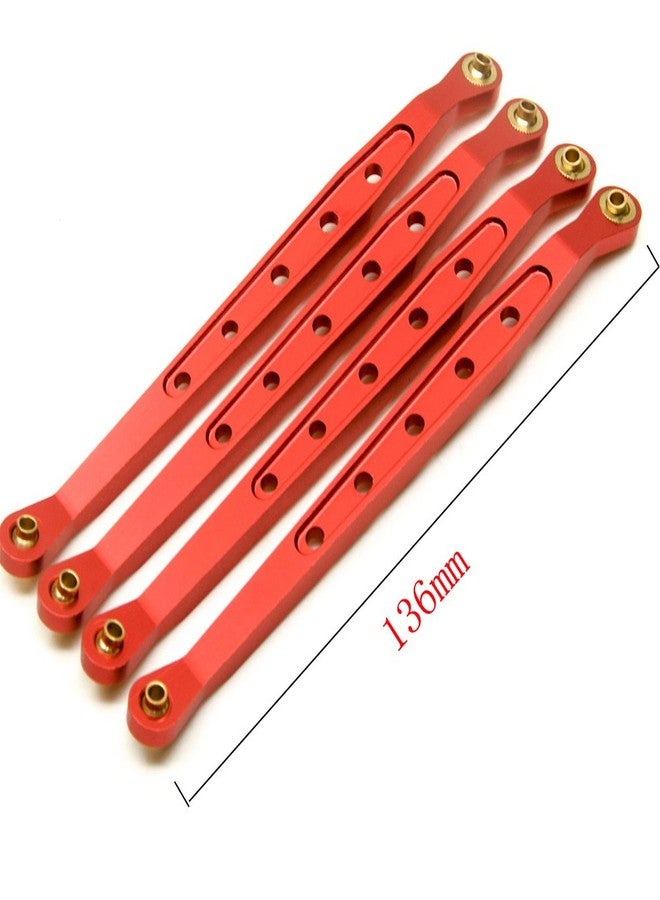 Que-T 8 Pcs Aluminum Linkage Rod Arm Set/Upper and Lower Suspension Links Set of 8 for 1/10 Axial Wraith 90018 RC Truck (Red, Type A) - Image 3